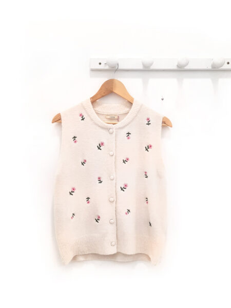 Chaleco floreado crudo vera