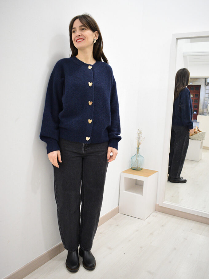 Chaqueta de punto azul marino Josephine