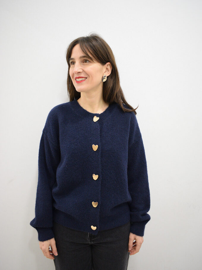 Inicio 7 Chaqueta de punto azul marino Josephine