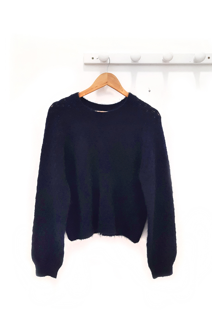 Jersey de punto calado azul marino Ray