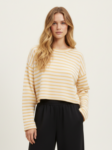 <span class="new">BERRIA/NEW</span>  Jersey de rayas amarillo Elías