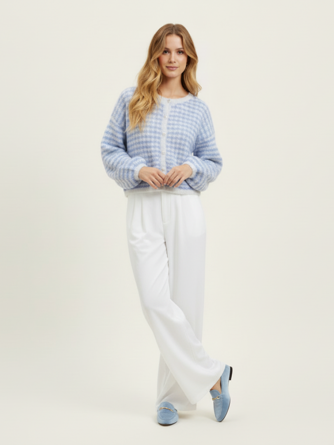 Chaqueta de punto azul Bianca