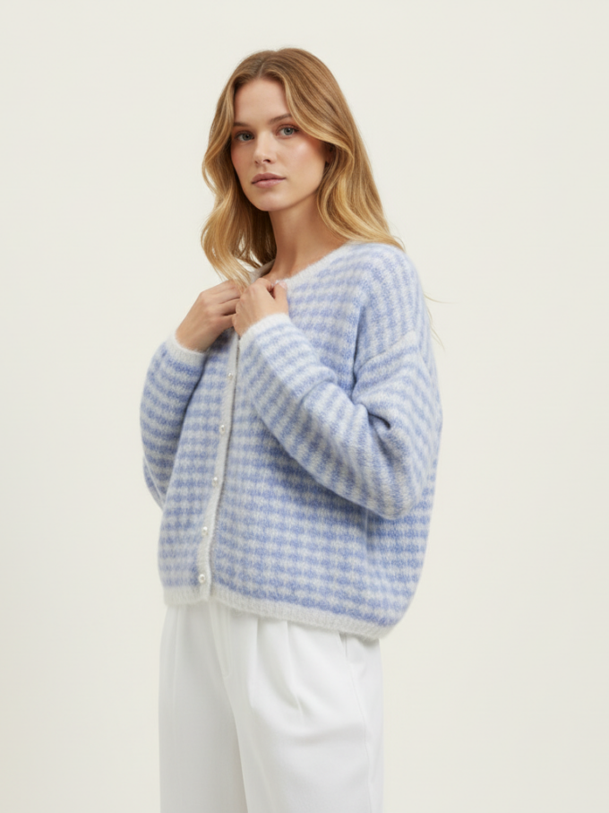 Chaqueta de punto azul Bianca