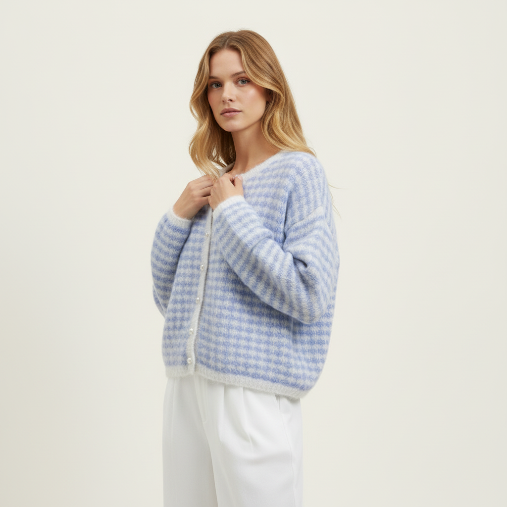 Chaqueta de punto azul Bianca