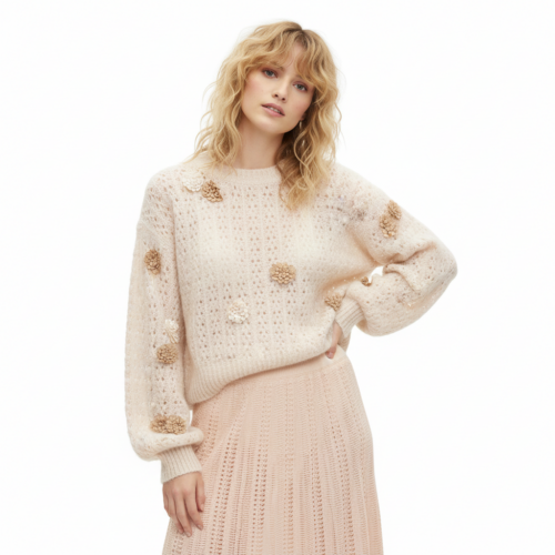 Jersey de punto calado crudo Patsy