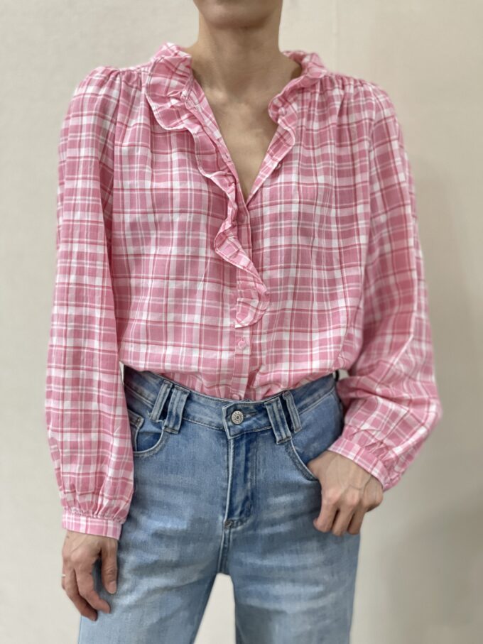 Blusa a cuadros rosa Mavis