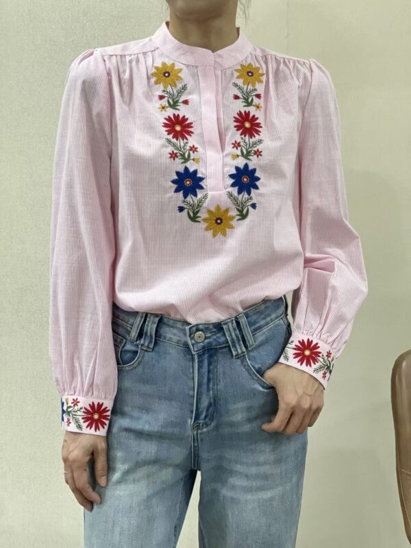 <span class="new">BERRIA/NEW</span> Camisa bordada rosa Delphine