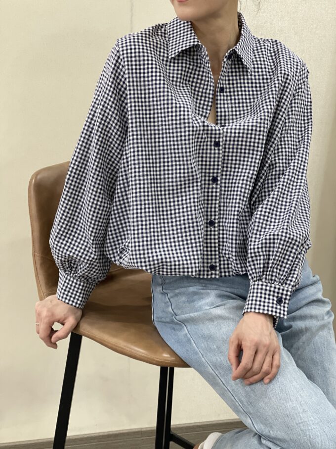 <span class="new">BERRIA/NEW</span> Camisa a cuadros azul marino Dorothy