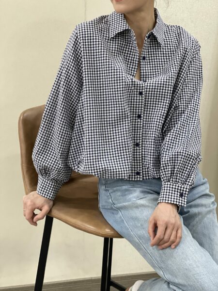 <span class="new">BERRIA/NEW</span> Camisa a cuadros azul marino Dorothy