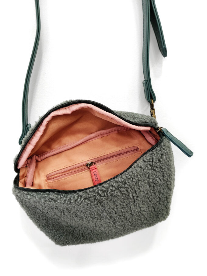 Rriñonera verde borreguillo lamb