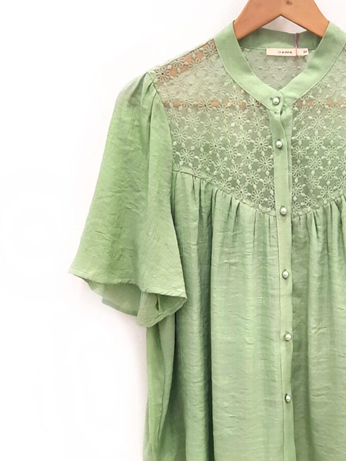 Blusa verde Lisa escote calado