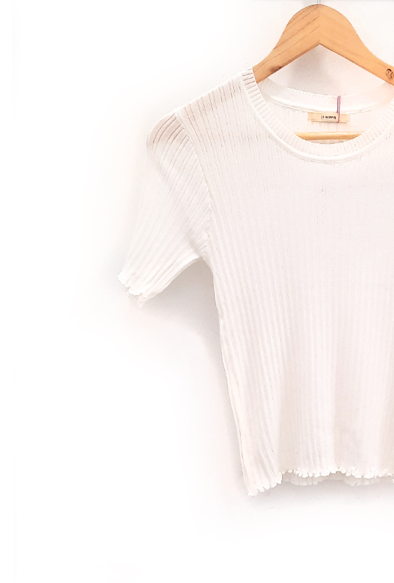 <span class="new">BERRIA/NEW</span> Camiseta blanca de punto canalé Molly 3 camiseta blanca de punto Molly