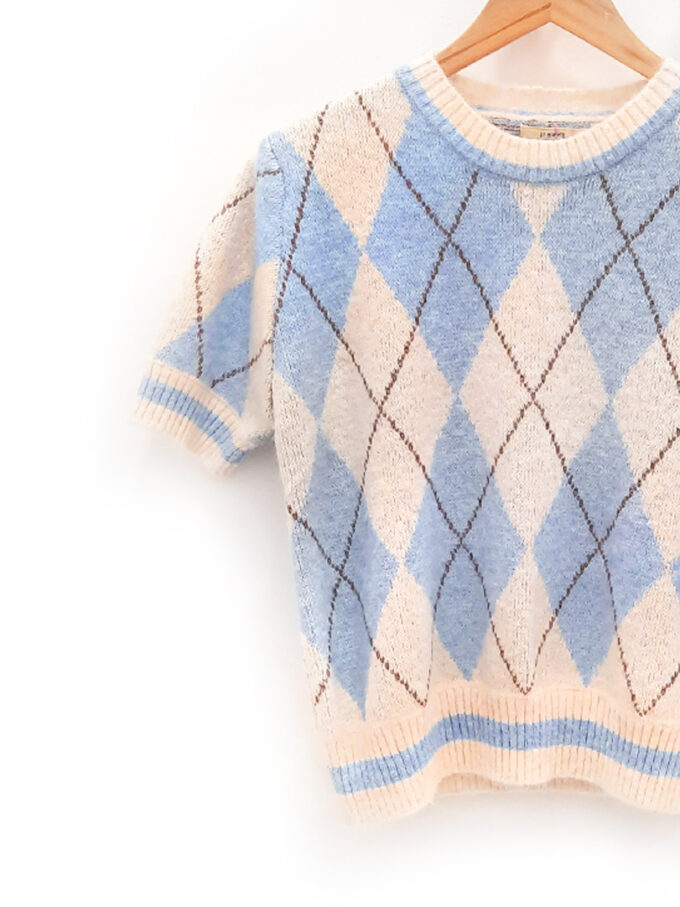 Inicio 2 Camiseta de rombos azul Ekain