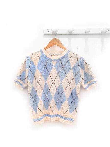 Camiseta de rombos azul Ekain