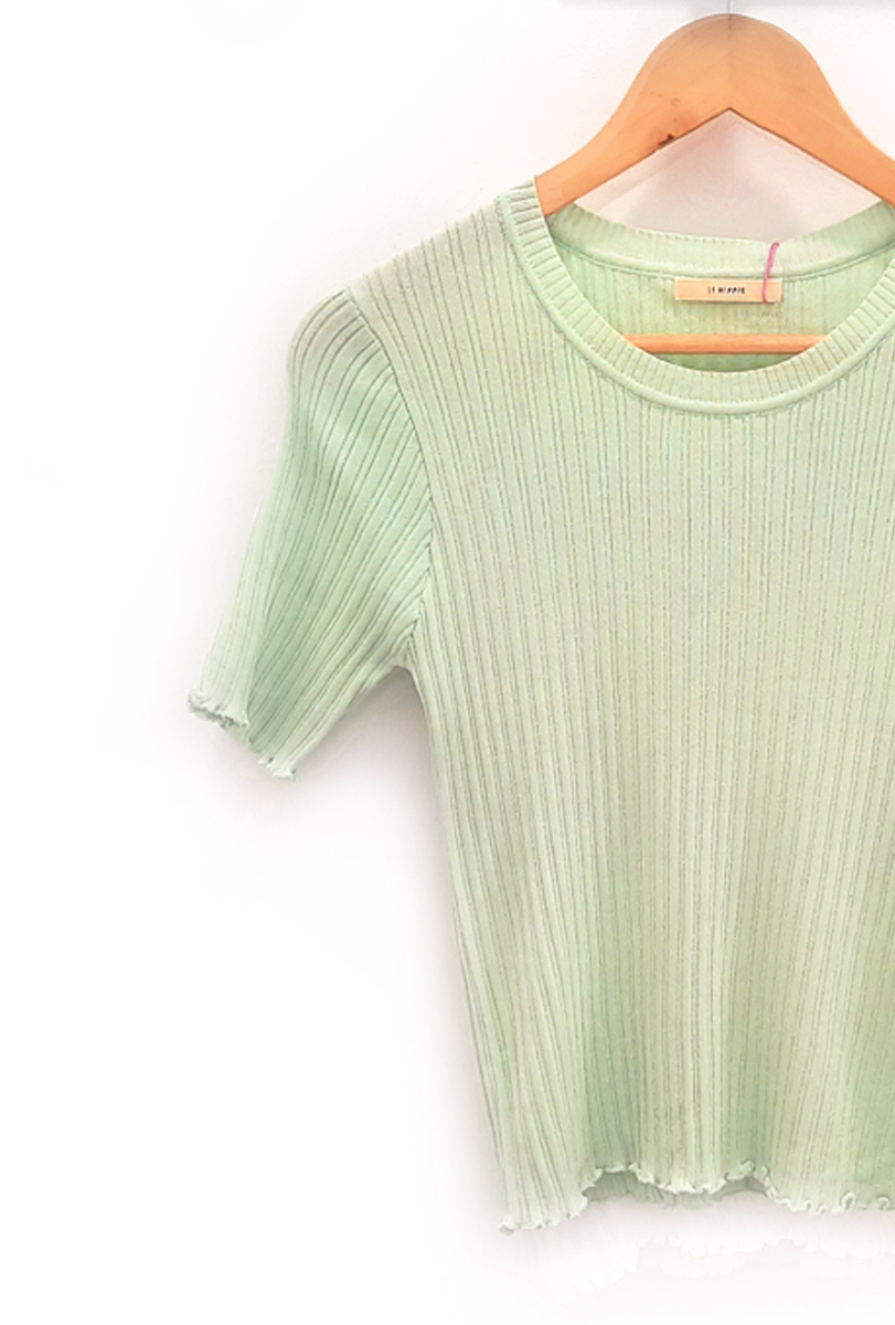 <span class="new">BERRIA/NEW</span> Camiseta verde de punto canalé Molly 3 camiseta verde de punto Molly