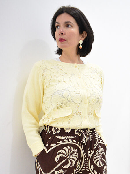 Chaqueta calada amarilla Sara