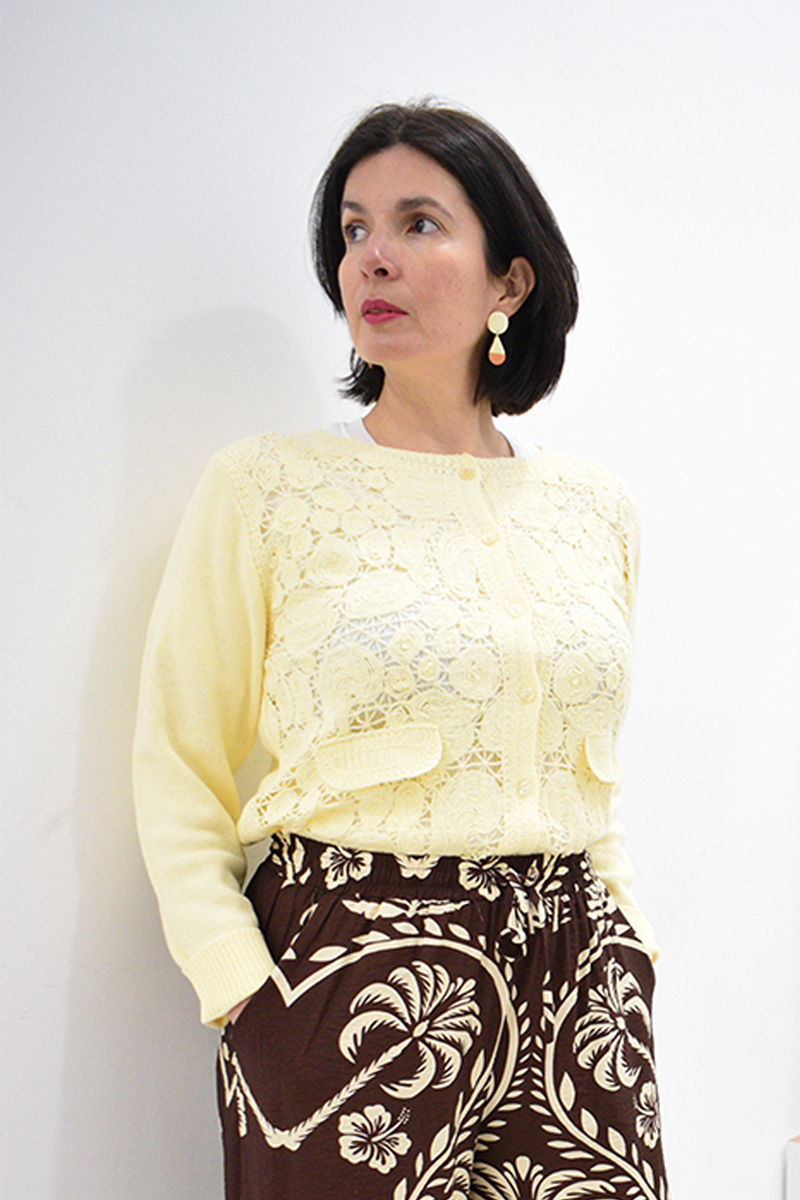 Chaqueta calada amarilla Sara