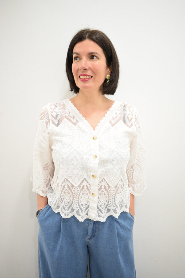 <span class="new">BERRIA/NEW</span>  Chaqueta calada blanca Luara