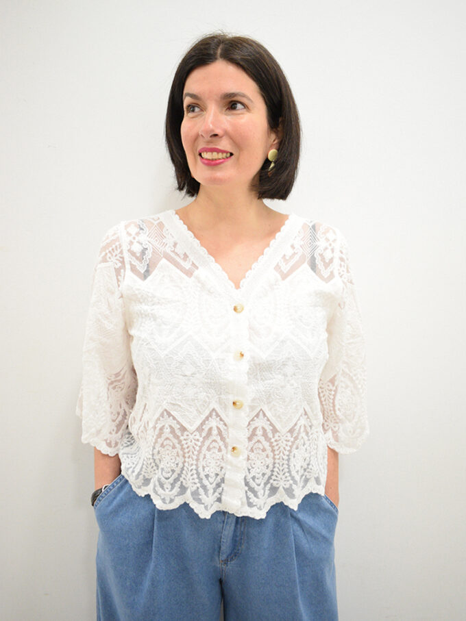 <span class="new">BERRIA/NEW</span>  Chaqueta calada blanca Luara