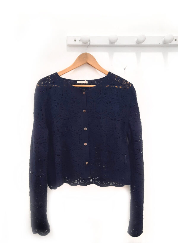 Chaqueta calada azul marino Naiala