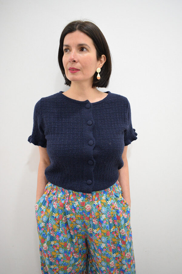 Chaqueta de punto azul marino Natacha