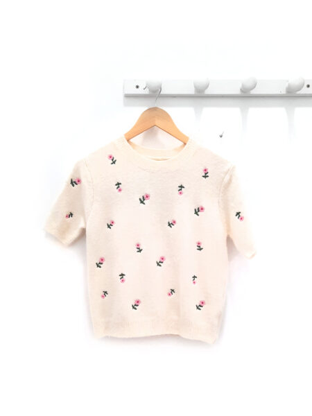 Jersey floreado beige Bastien