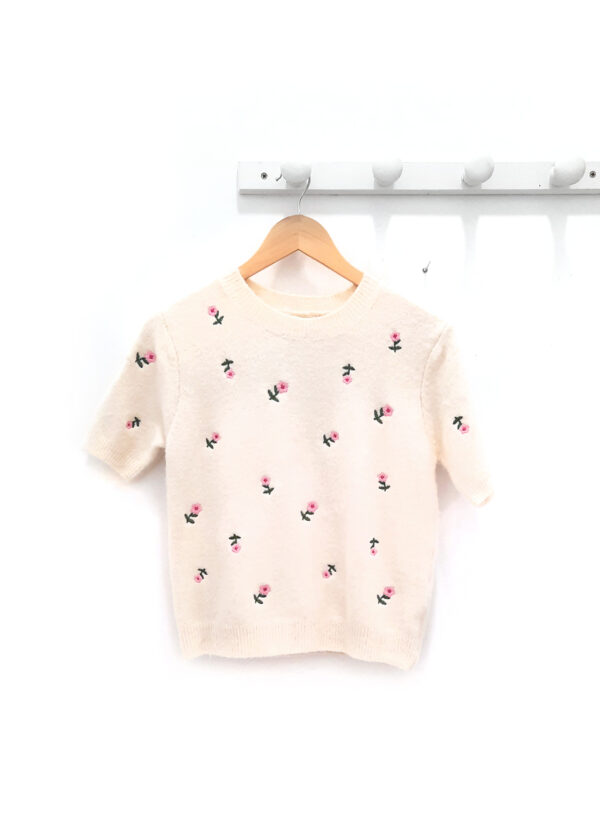 Jersey floreado beige Bastien