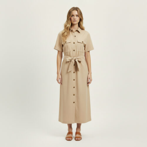 Vestido largo beige Kirmen
