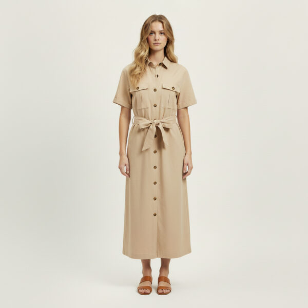 Vestido largo beige Kirmen