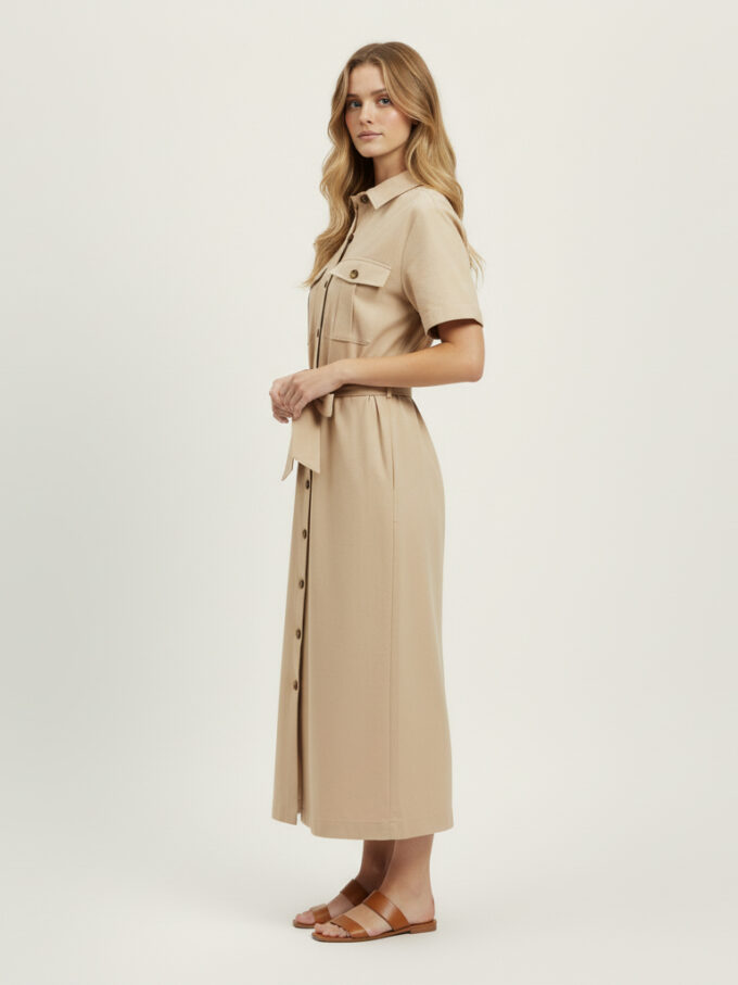 Vestido largo beige Kirmen