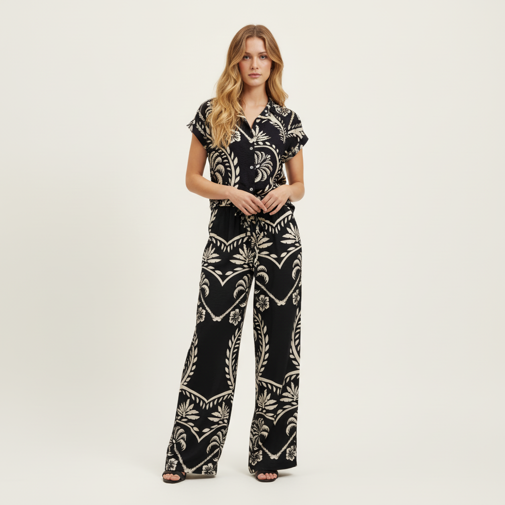 Pantalon pata ancha negro Seiji