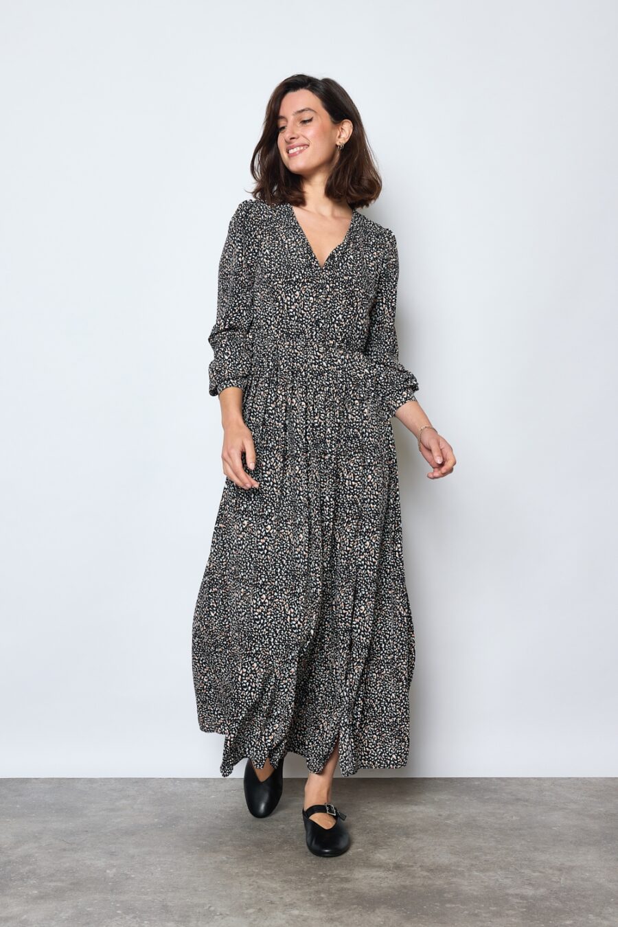 Vestido negro Gaspard manga larga