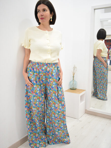 Pantalon pata ancha Masao azul