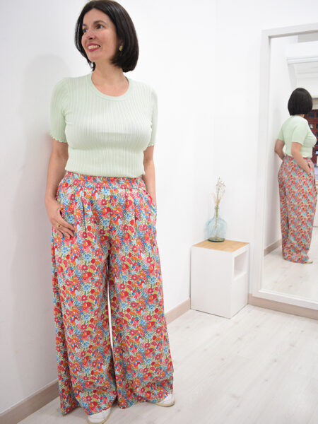 Pantalon pata ancha Masao rojo