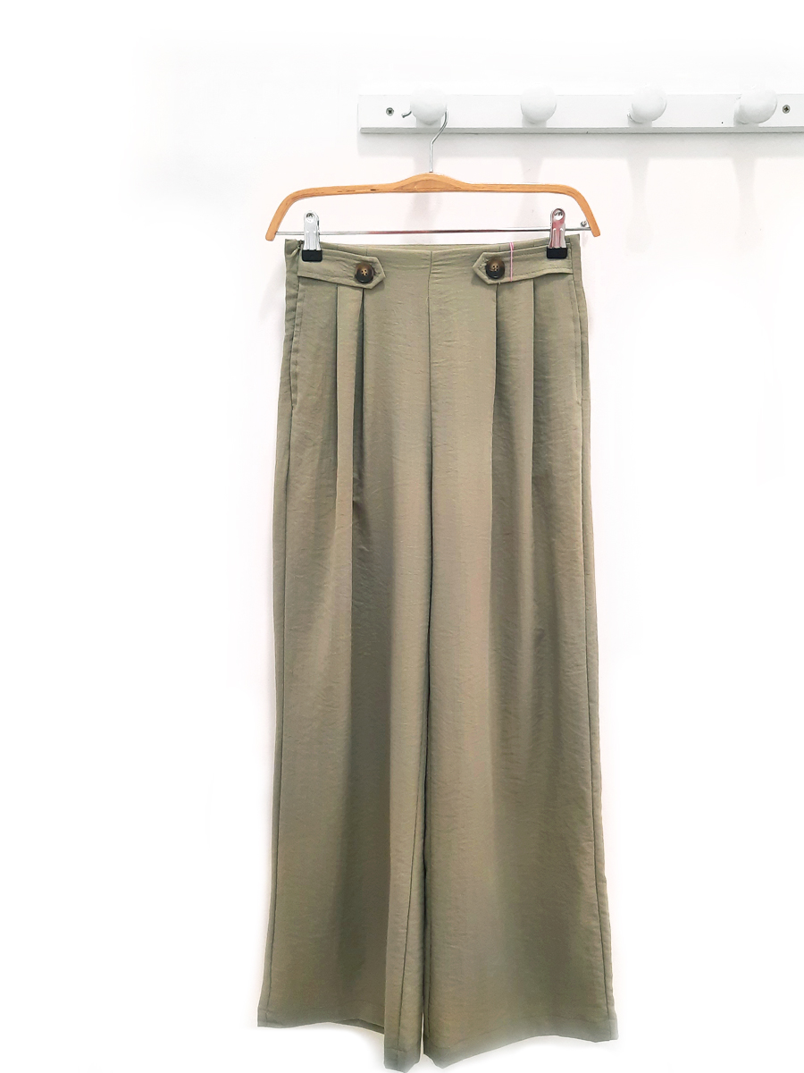 Pantalon pata ancha verde Yves
