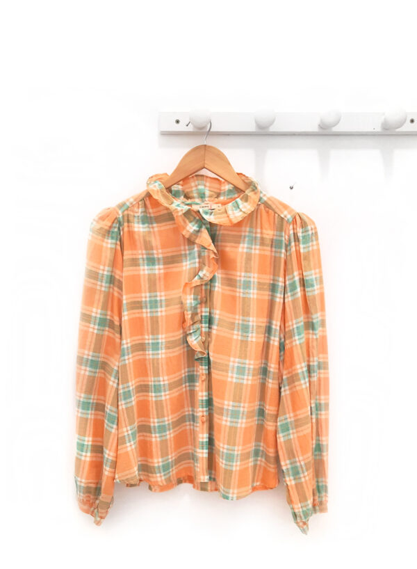 Blusa naranja Mavis chorreras