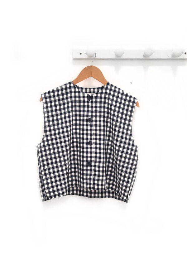 <span class="new">BERRIA/NEW</span>  Chaleco de cuadros azul marino Marc