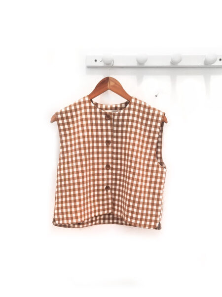 Chaleco de cuadros marron Marc