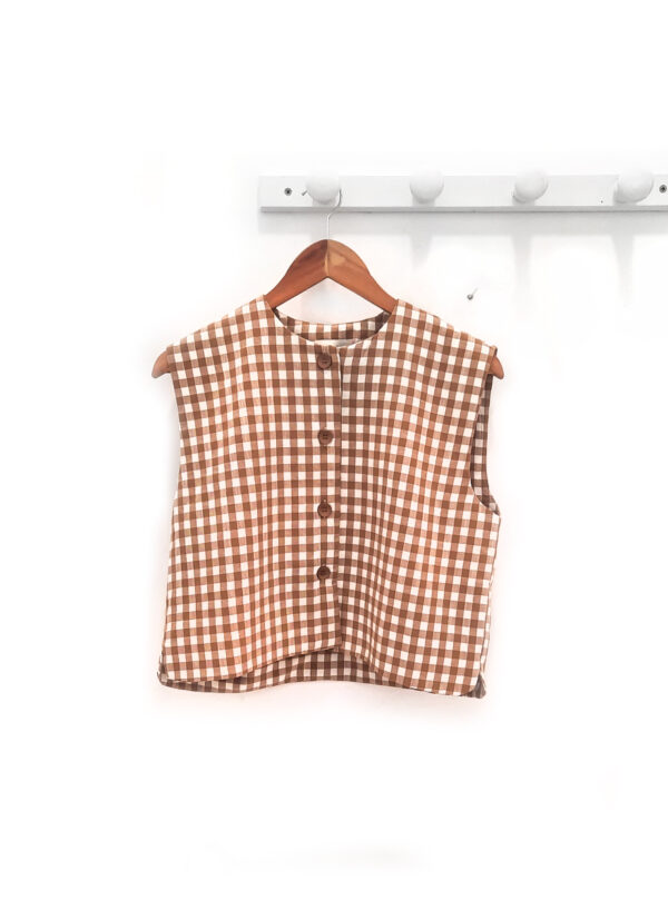 Chaleco de cuadros marron Marc