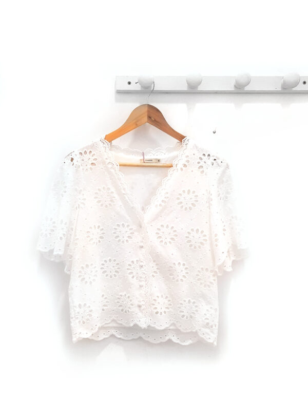 Chaqueta blanca calada Mandy