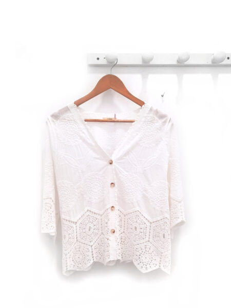 Chaqueta blanca calada Mirta