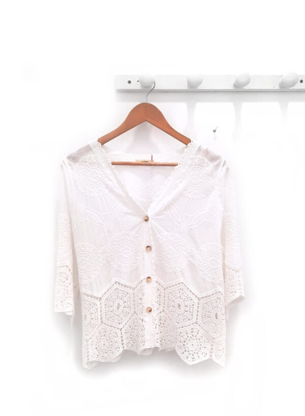 Chaqueta blanca calada Mirta