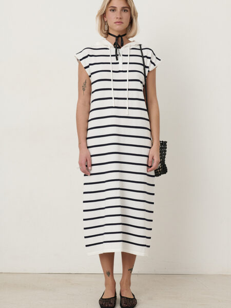 Vestido de rayas azul marino Santi