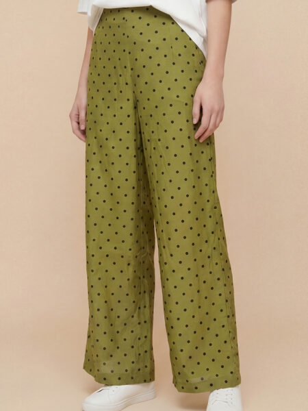 Pantalon verde Balmudo de lunares