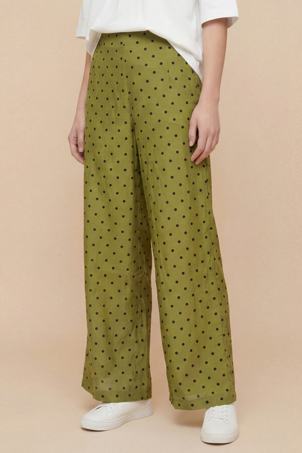 Pantalon verde Balmudo de lunares