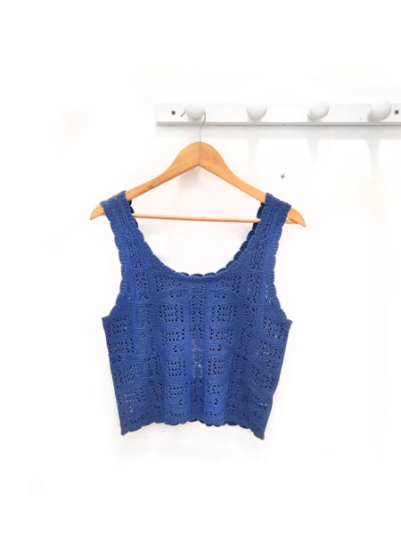 Top azul Liam de tiras