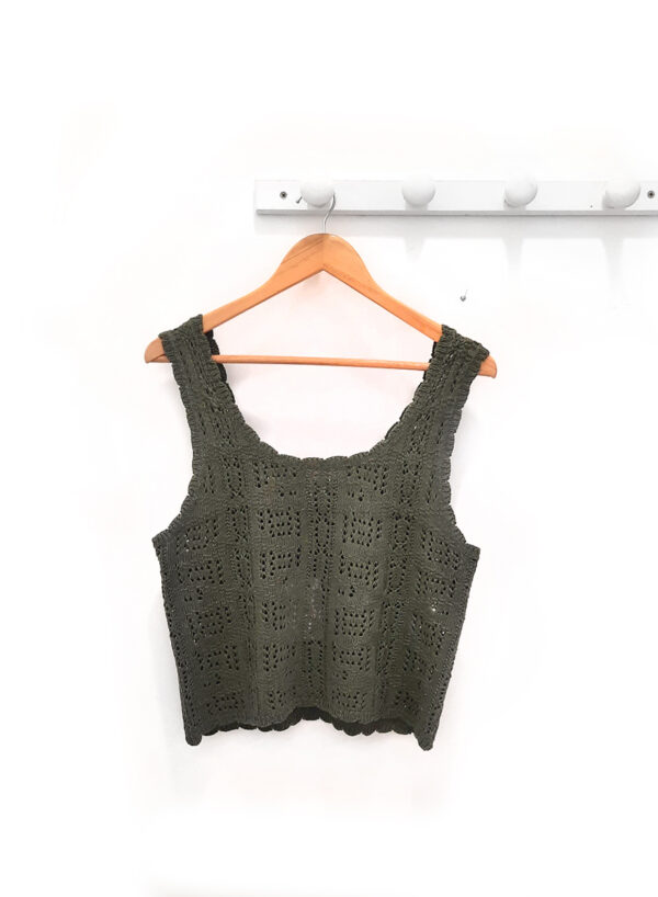 Top verde Liam de tiras