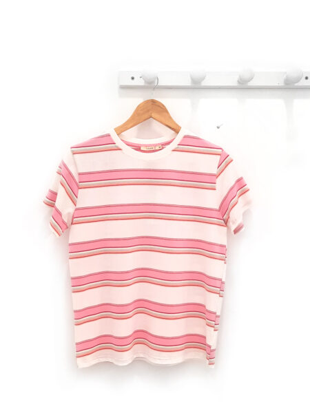 Ropa 195 Camiseta de rayas rosas Amaia cuello redondo