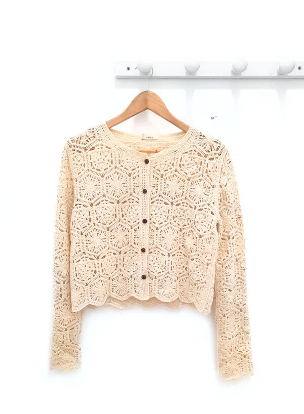 Chaqueta calada beige Naiala