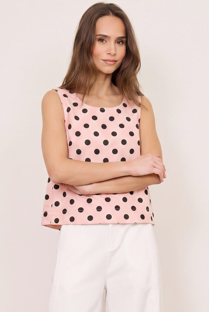Top de lunares salmón Massy